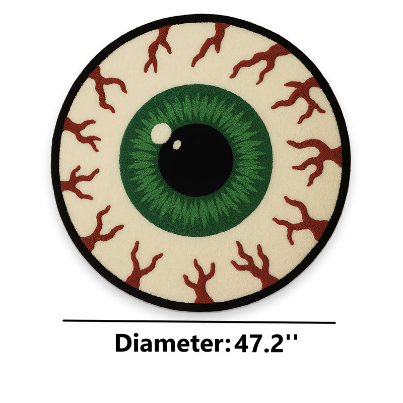 Tapis rond Macabre Stare Green Eyeball Novelty, Rond 3 pi 11 po