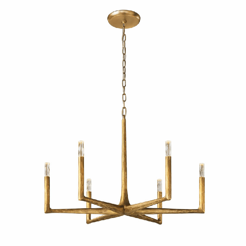 Lustre rond en laiton de 48 po Birch, 23" H x 48" W x 48" D