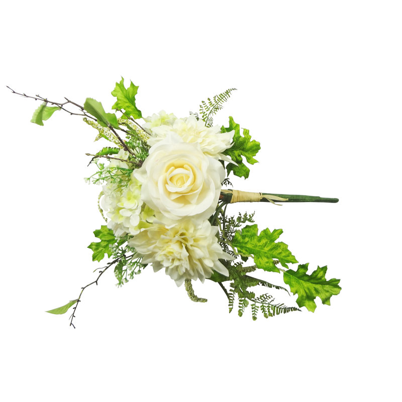 Arrangement floral rose/dahlia/hydranga, Crème