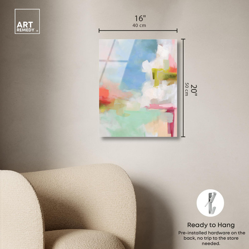 Décoration murale lumineuse à imprimé acrylique Roseat Hues I par Art Remedy, H 20 po x l 16 po