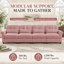 Canapé modulaire 4 places Deerwood en chenille de 126,7 pouces de large, avec coussins à volants, accoudoirs arrondis et coussins lombaires-148382037