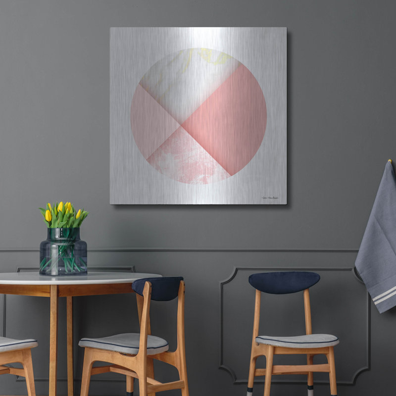 «Pink Marble Circle I» par Seven Trees Design, H 36 po x l 36 po