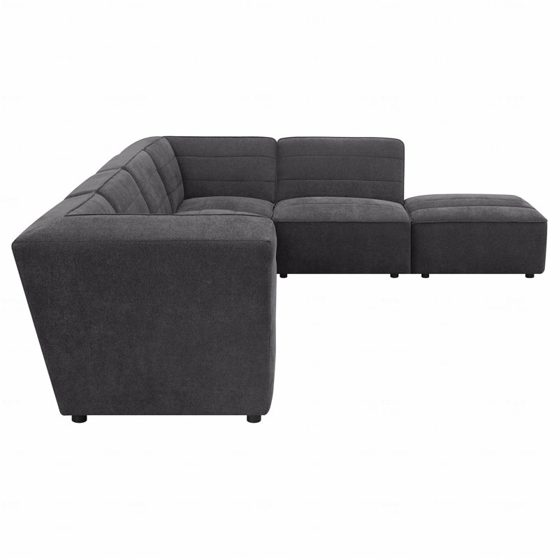 Fauteuil d'appoint rembourré en tissu anthracite foncé