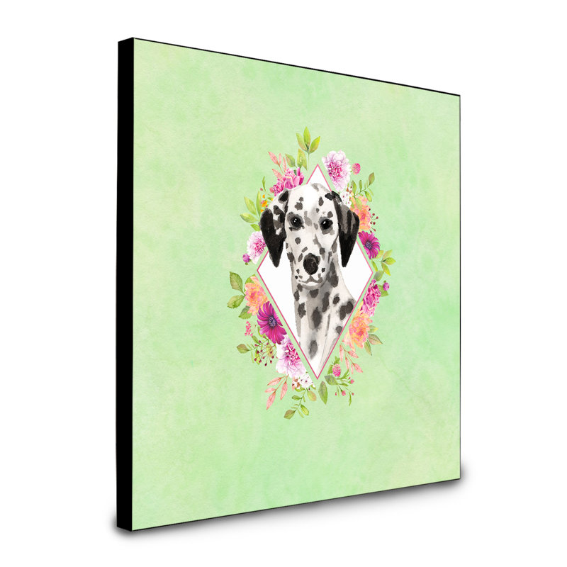 Panneau mural Dollman Flowers, Vert, Dalmatien noir