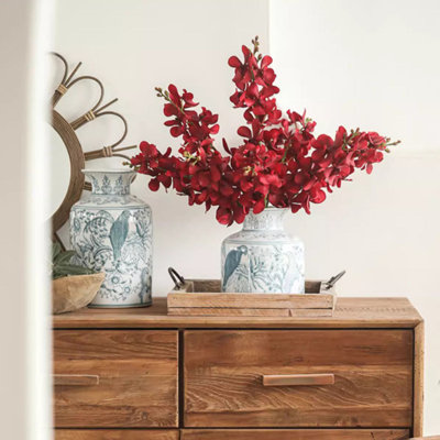 Simple tige d'orchidée rouge 14,5 po de hauteur