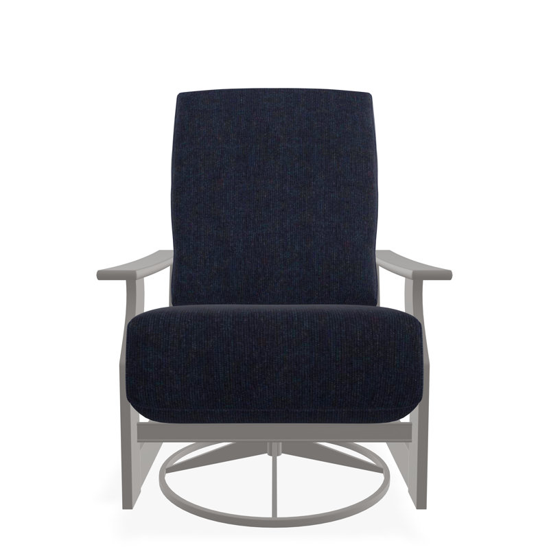 Chaise berçante pivotante en polymère St. Catherine, Gris chaleureux, Spectre indigo Sunbrella®