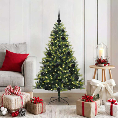 Artificial Hinged Christmas Tree 150 LEDs Green