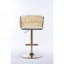 Repose-pieds chromé et base pivotante en velours à hauteur réglable et tabouret de bar simple Golden Leg-1262086398