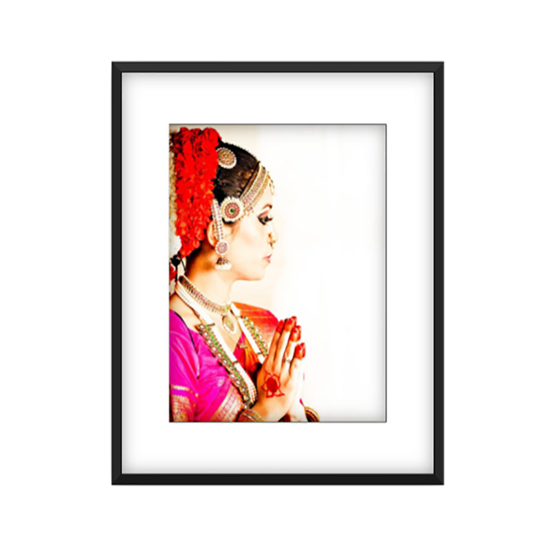 Namaste Red Print by Francis Augustine, White, 72" H x 48" W x 0.8" D, Black Framed Paper