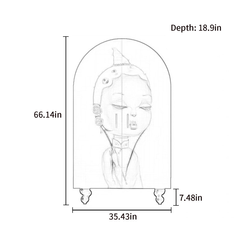 Armoire moderne minimaliste à deux portes