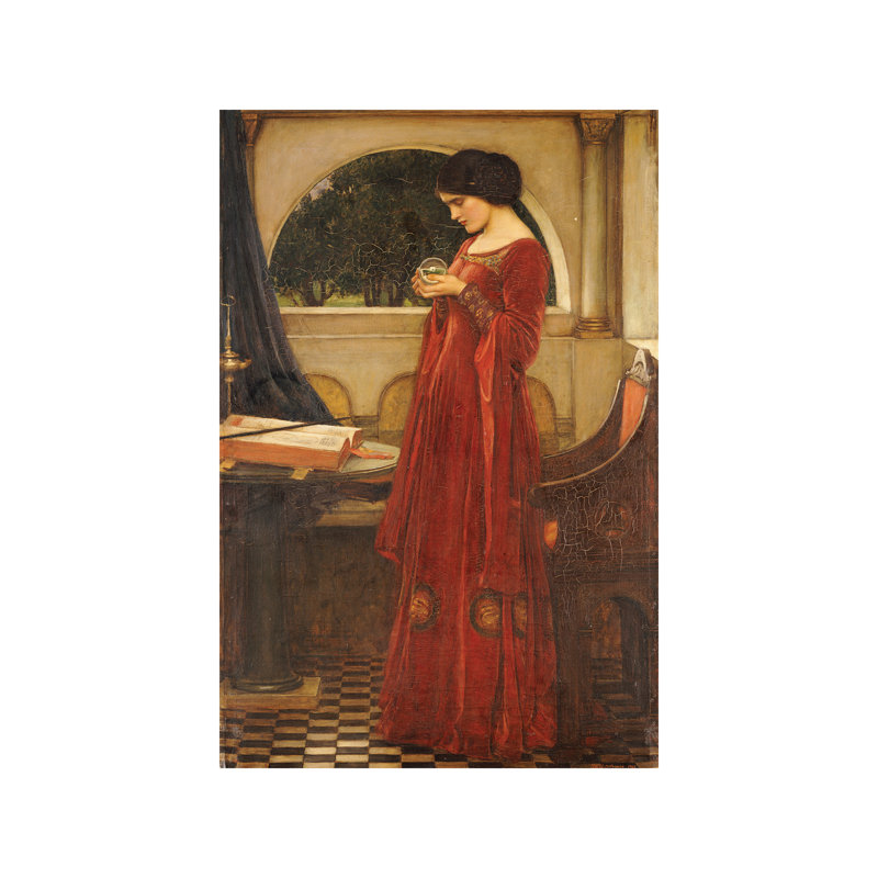 The Crystal Ball, 1902 by John William Waterhouse - Painting on Canvas, 66.04 cm H x 45.72 cm W x 1.91 cm D, No Frame