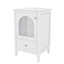 Meuble-lavabo de 20 po avec lavabo, armoire autoportante avec porte en verre à fermeture douce et un tiroir, meuble-lavabo en bois massif