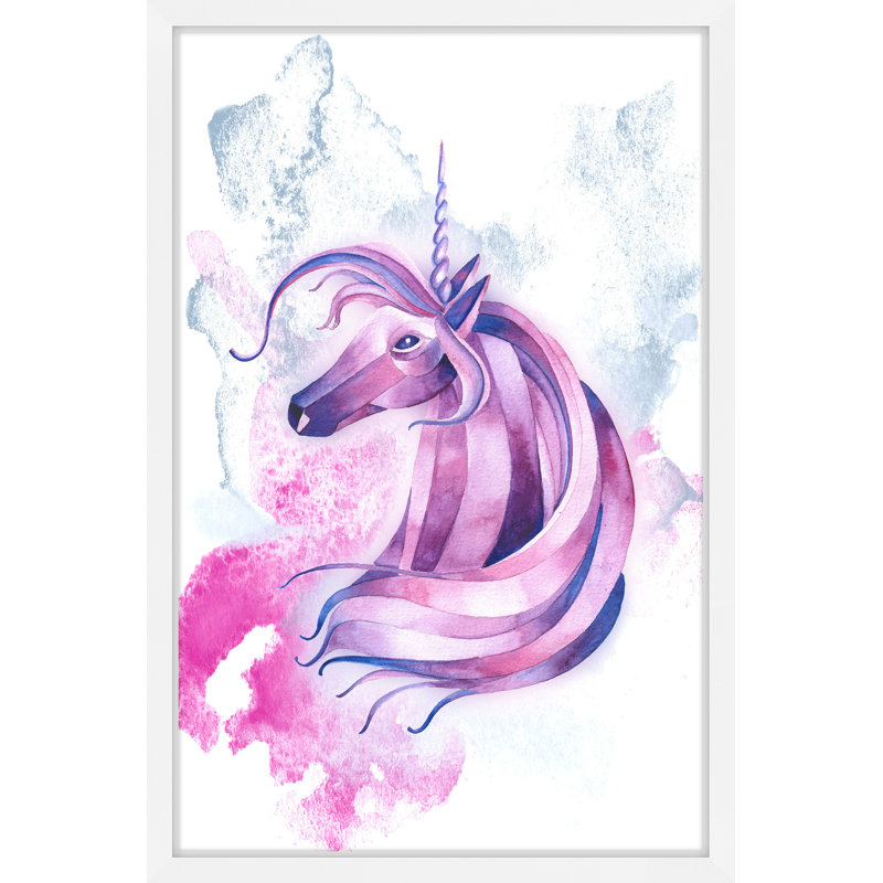 Pink Unicorn II - Single Picture Frame Print, 91cm H x 61cm W x 4cm D
