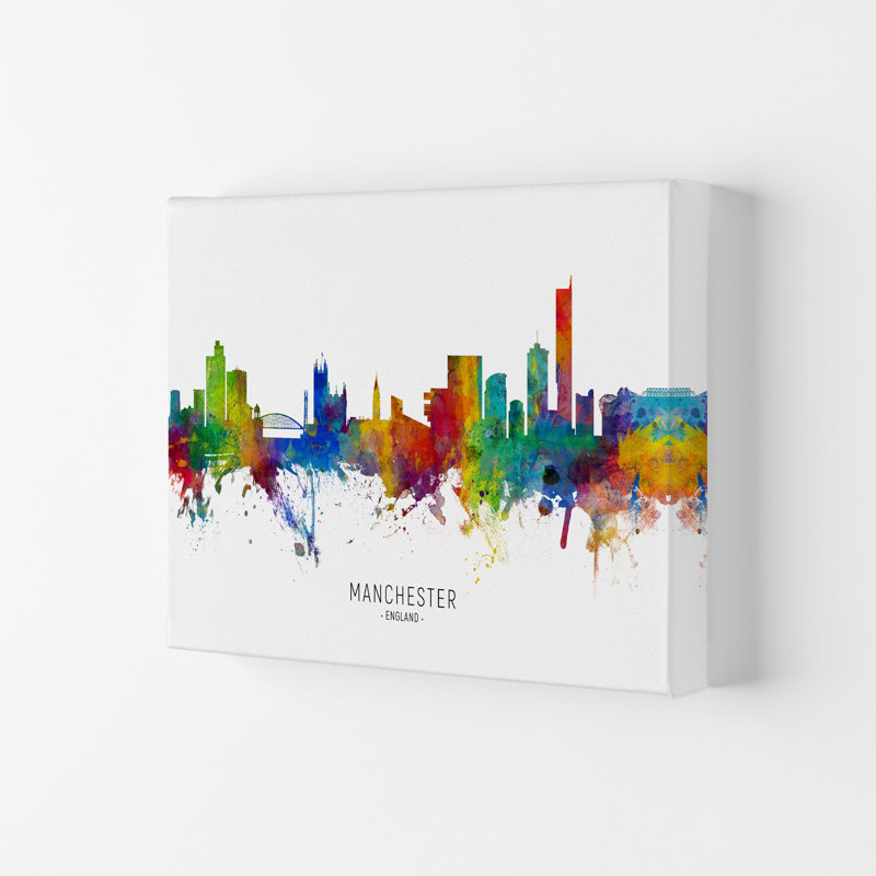 Manchester England Skyline by Michael Tompsett - Print, Wrapped Canvas, 59.4cm H x 84cm W x 4cm D
