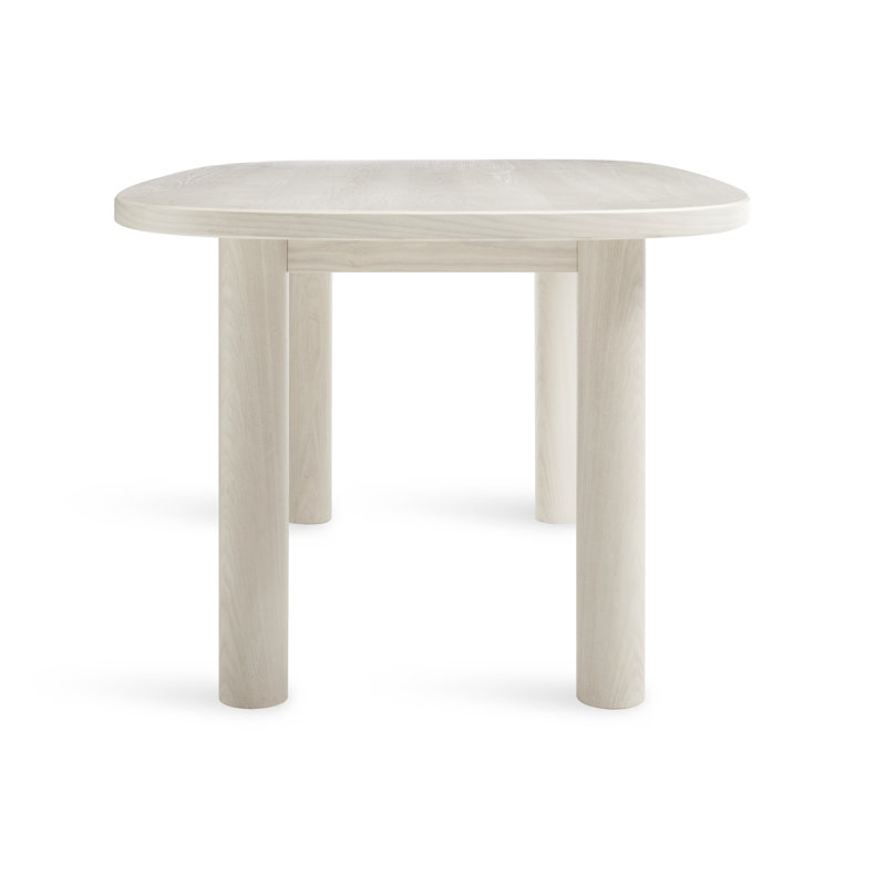 Good Times Oval Solid Wood Dining Table, Whitewashed Ash, 45" W x 100" L