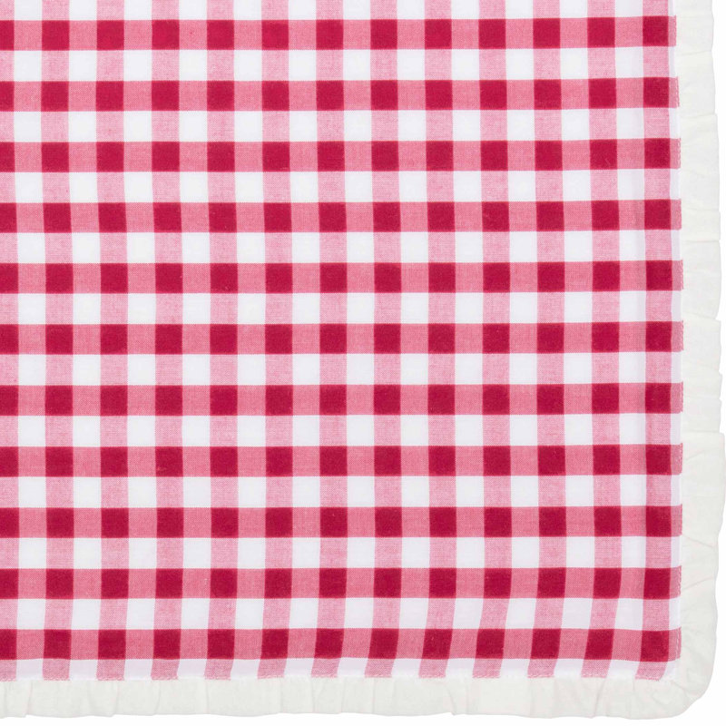 Festive Finds Gingham 100% Cotton Table Runner, 48" L x 13" W, Red