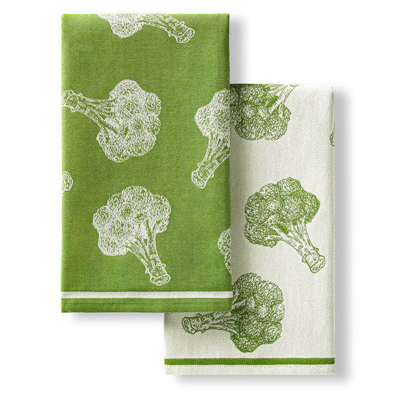 Ensemble de 2 essuie-tout en jacquard tissé à plat Harvest, Kitchaenaid, matcha / pistache broccoli, 20 po x 30 po