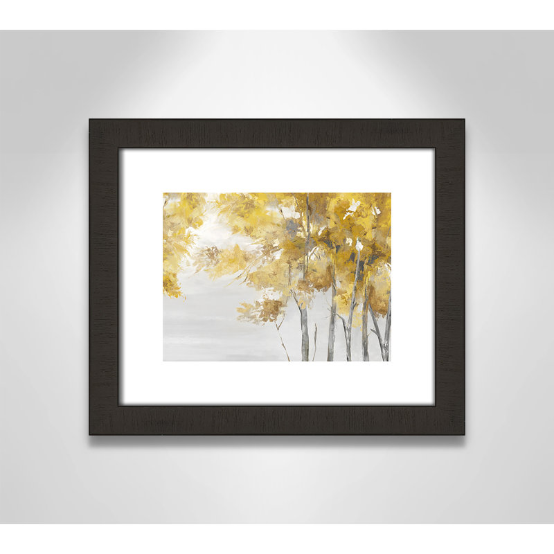 Jaune altruiste - Art encadré autoportant, Encadrement espresso foncé, H 13,5 po x l 15,5 po x P 2 po