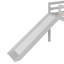 Lit mezzanine simple gris avec glissade et, construction moderne et élégante en pin massif, 14 lattes, garde-corps, sans fondation, facile à assembler, glissière de taille additionnelle, style, bois, structure solide,-974545070