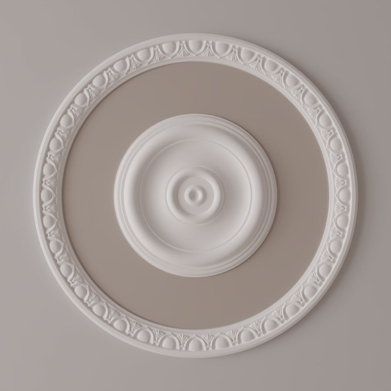 Egg and Dart Ceiling Ring Kit, 23.75'' H x 23.75'' W x 0.75'' D, Single (1/4 of a Complete Circle)