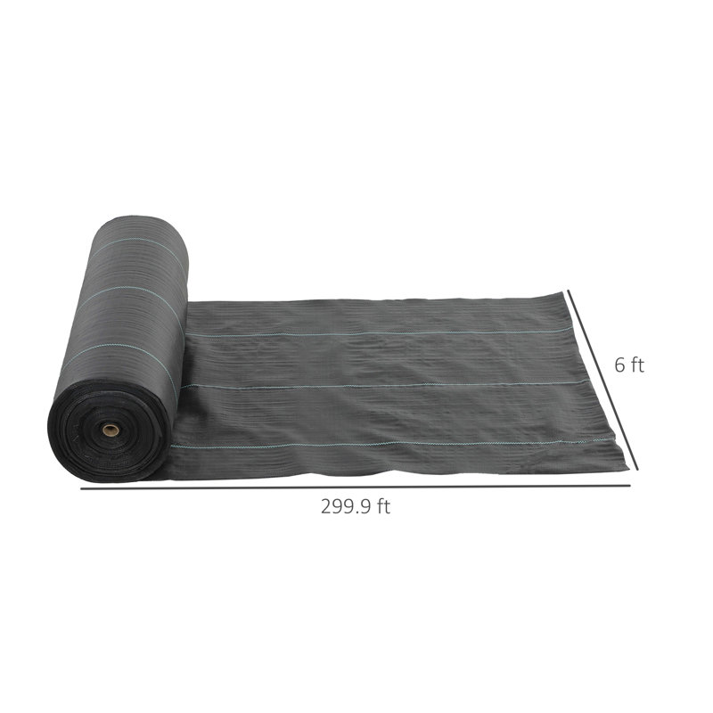 Rouleau de tissu de paysage de barrière de mauvaises herbes de qualité commerciale, couvre-sol en polypropylène noir