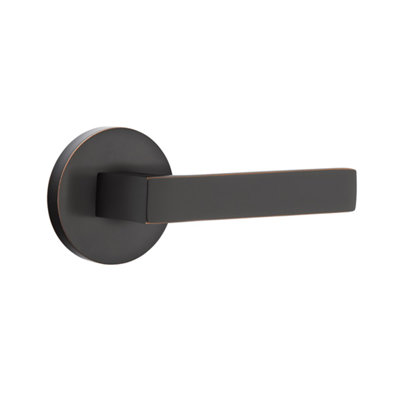 Dumont Flat Privacy (Bed & Bath) Door Lever with Round Rosette