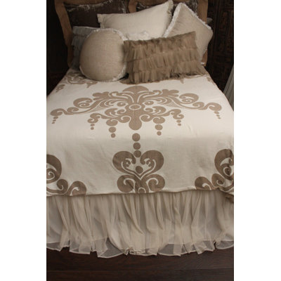 Enchantique Traditional Cotton Damask Duvet Cover