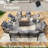 9-Person Outdoor Metal Patio Set With Fire Pit Table & Swivel Chairs (Gray)-1318257672