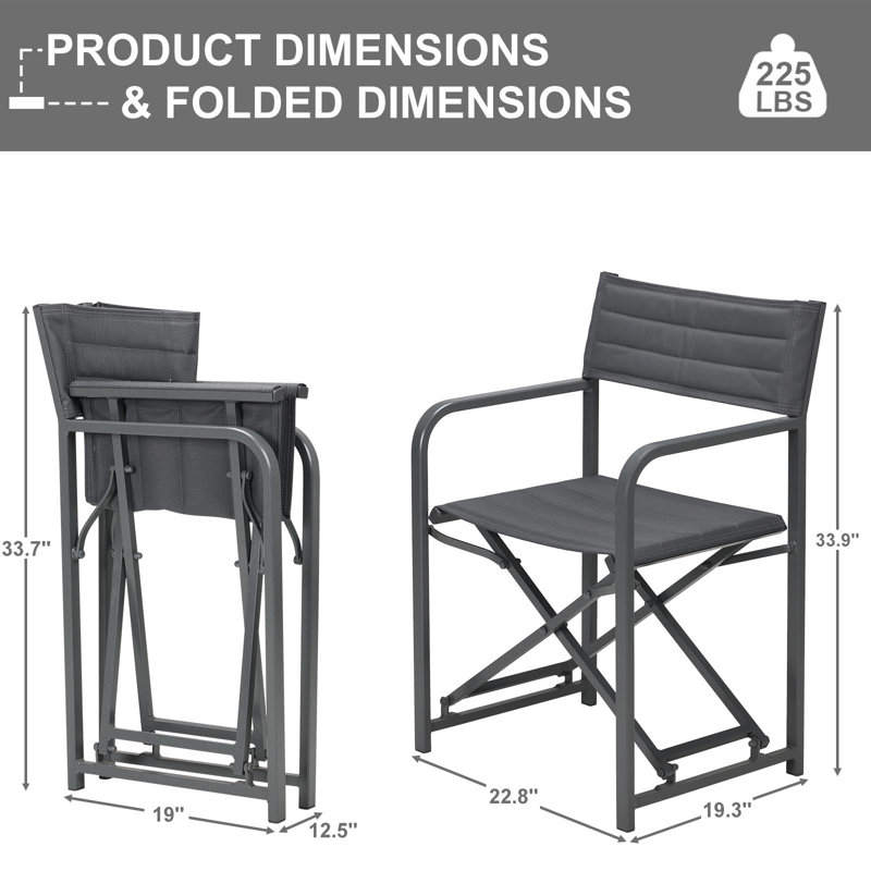 Aoodor Folding Director Chair, Gray