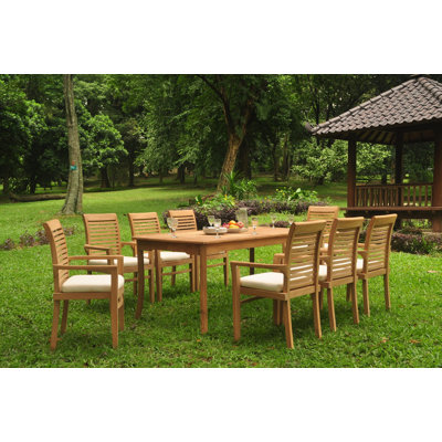 Ensemble repas 9 pièces teck Spoffo
