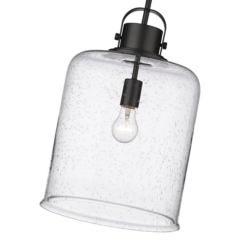 Luminaire suspendu 1 lumière Tyringham, H 99,25 po x l 12 po x P 12 po, Noir mat
