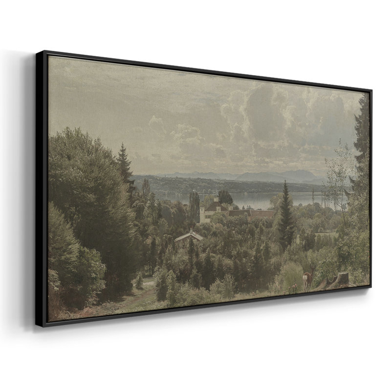 Série paysage - DCCCL XXV - Toile tendue avec châssis tendue, prête à être accrochée, H 25 po x l 49 po, Noir