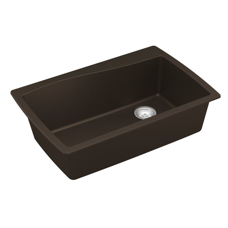 Karran Quartz Composite 34'' X 22'' Single Bowl Drop-in Kitchen Sink Kit