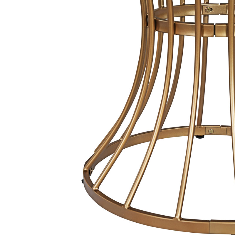 Rustique - Table ronde moderne de 42 pouces en placage de chêne noir, base en fer doré pour coin-repas en placage de cuisine de 42 po avec base industrielle, bon petit loft