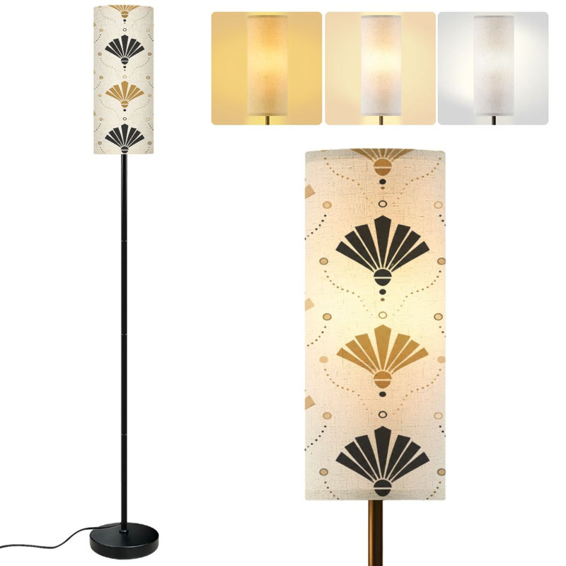  Lampe sur pied de 68,5 po avec cercles décoratifs géométriques sans couture rétro Art Deco