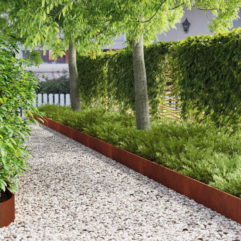 103 cm W Steel Lawn Edging Fencing, 20cm H x 103cm W, Rusty