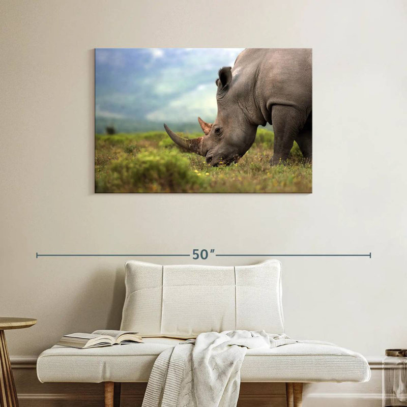 Rhinocéros en voie de disparition Brampt, H 26 po x l 39 po