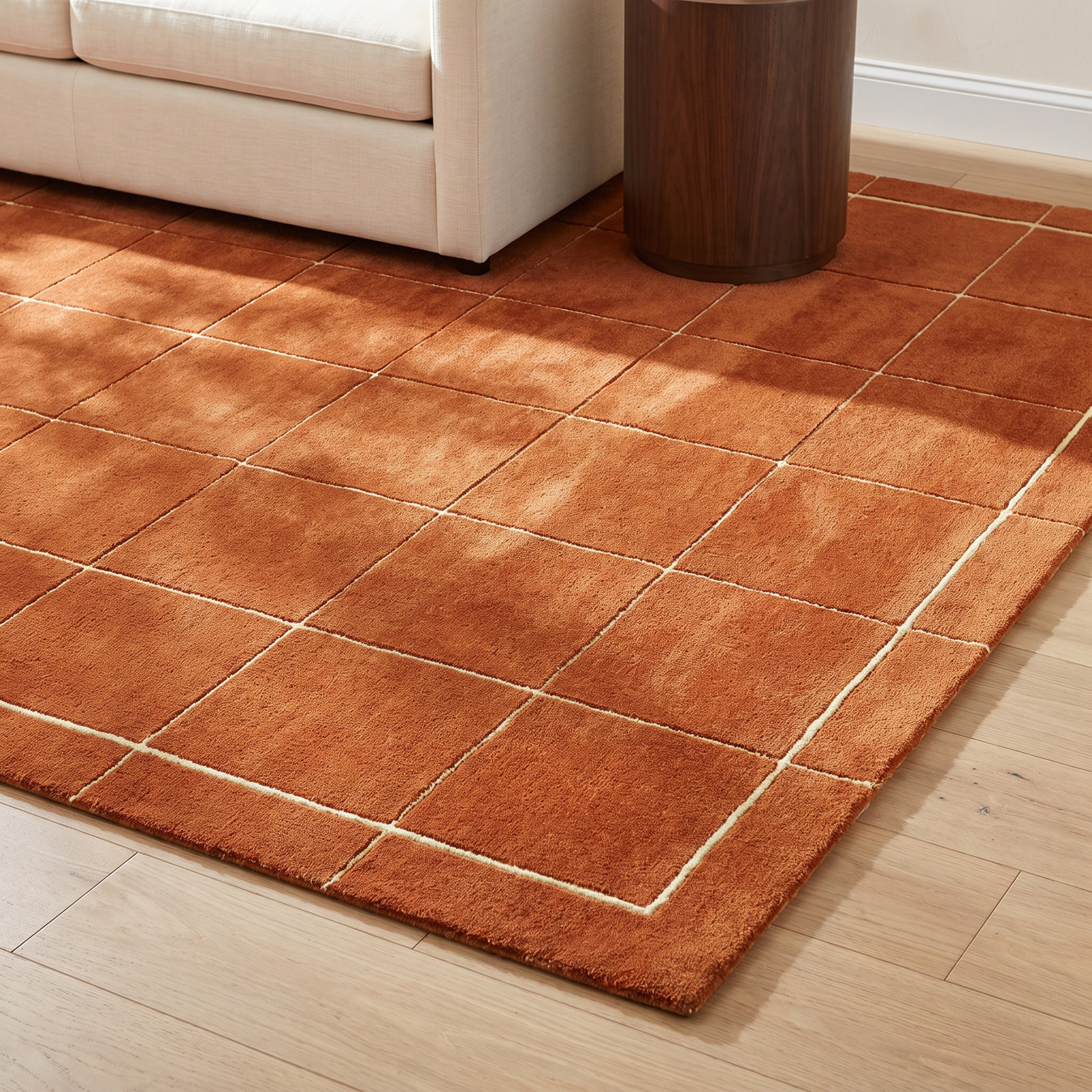 Mallory Hand-Tufted Rust Geometric Rug, Rectangle 5' x 8'