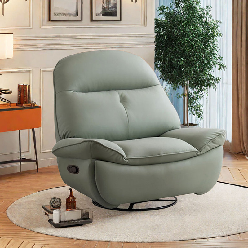 Fauteuil inclinable en similicuir Zeanna, Gris / vert