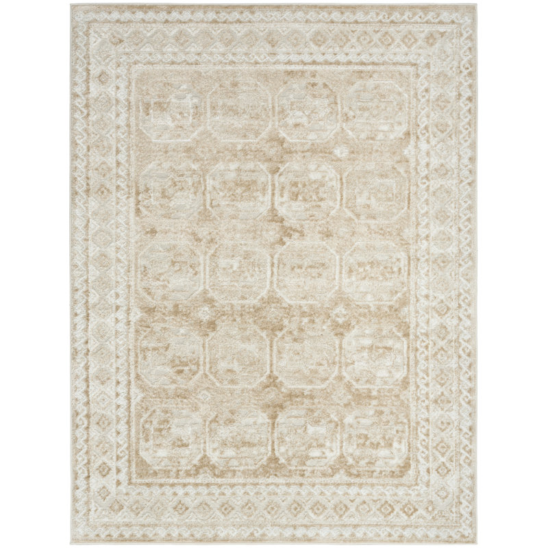 Leuchte 4' x 6' Cream Beige Vintage Indoor Rug, Rectangle 4' x 6'