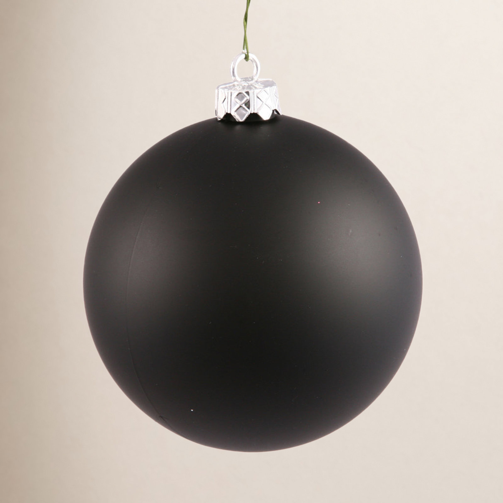 Holiday Décor Ball Ornament, Black, 3" H x 3" W x 3" D