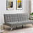 WOOD FRAME, STAINLESS LEG, FUTON, SOFA BED GREY