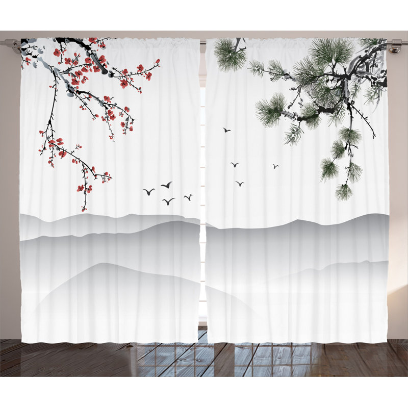 Semi-Sheer Rod Pocket Curtain Panels, 54" x 108"