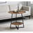 Round End Table With Storage Shelf For Small Spaces, 2-Tier Side Table For Living Room, Bedroom, Office, And Balcony, Rustic Design