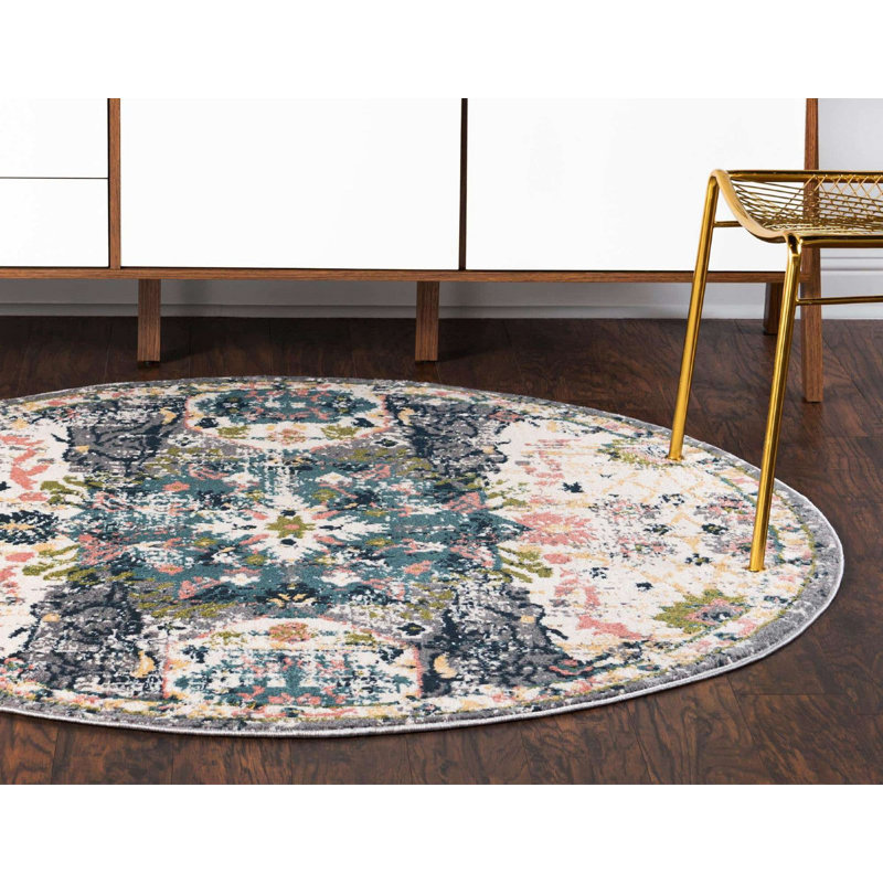 Endel Abstract Indoor Rug, Round 5'