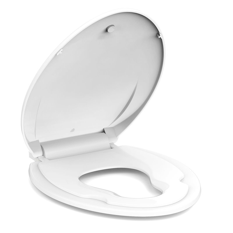 Toilet Seat Round,Toilet Seat With Toddler Seat Built In, Potty Training Toilet Seat Round Fits Both Adult And Child, White