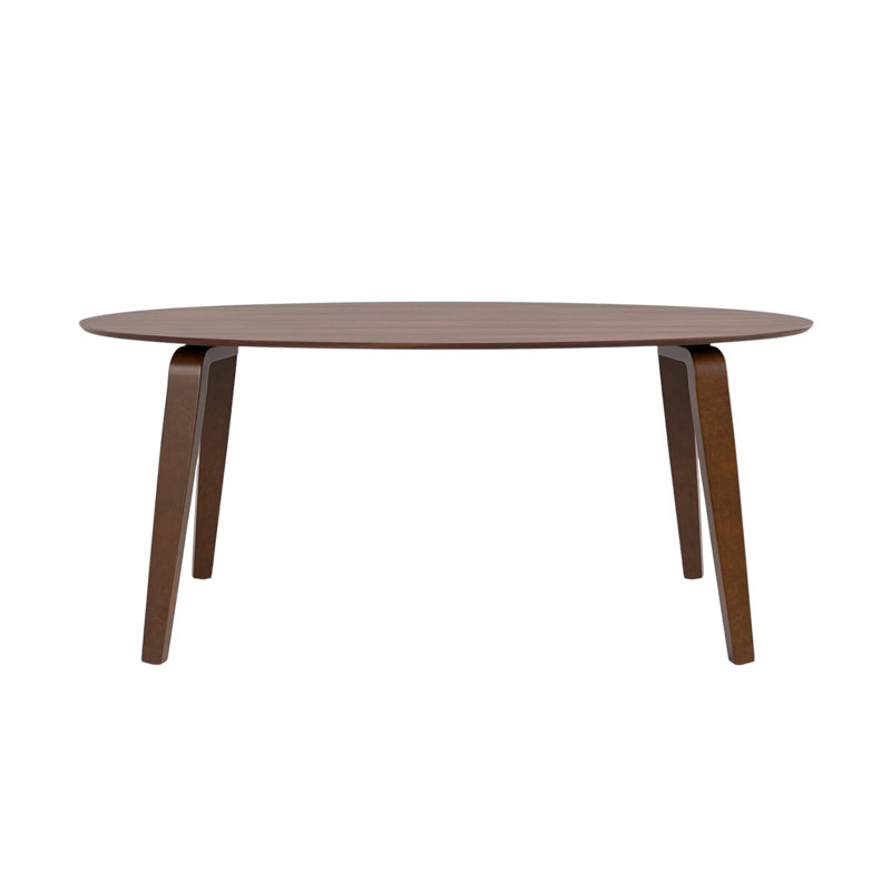 Table de salle à manger ovale en bois Mid-Century moderne en noyer