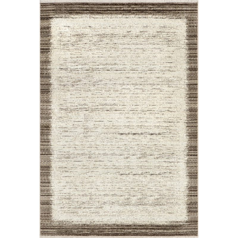 Sonali Casual Bordered Fringe Area Rug, Rectangle 4' x 6'5"