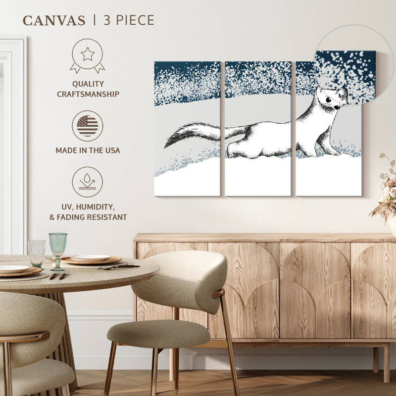 Ermine In Winter, 20" H x 33" W