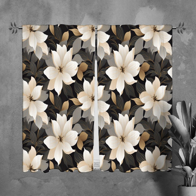 Rideaux à motif floral - 6124, L 20 po x L 61 po